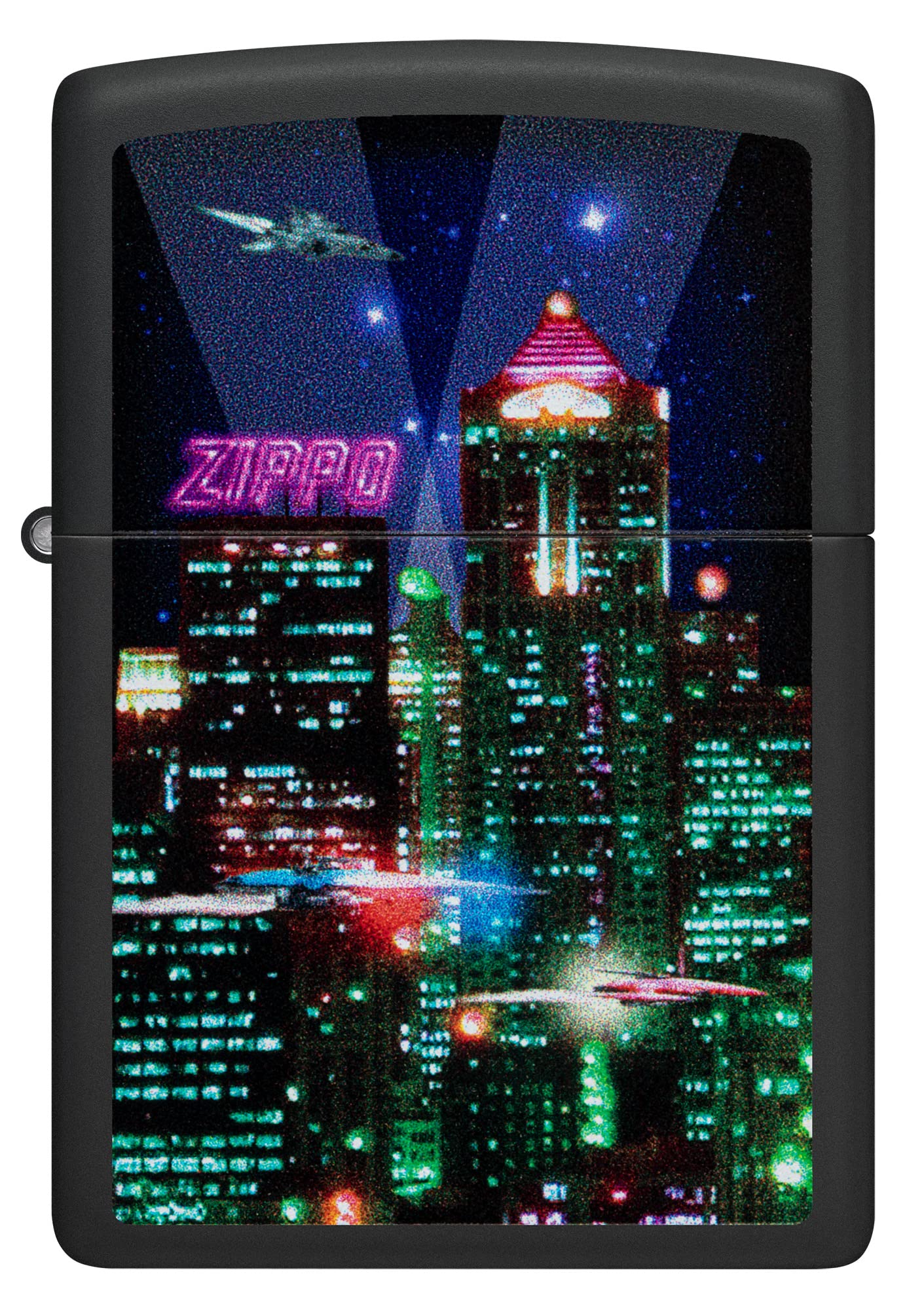 Foto 2 | Mechero de Bolsillo Zippo Cyber City Design Negro Mate - Venta Internacional
