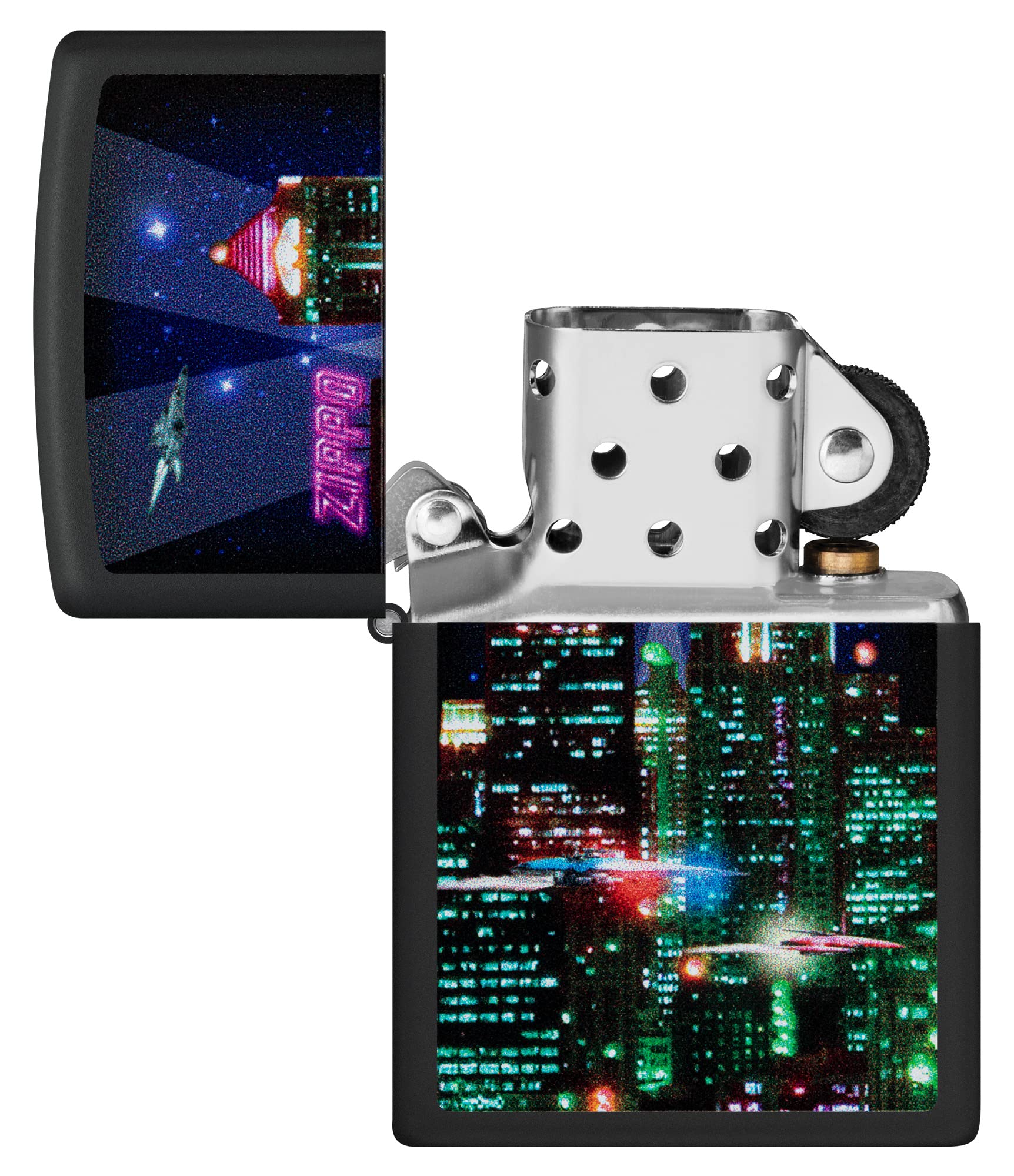 Foto 5 pulgar | Mechero de Bolsillo Zippo Cyber City Design Negro Mate - Venta Internacional