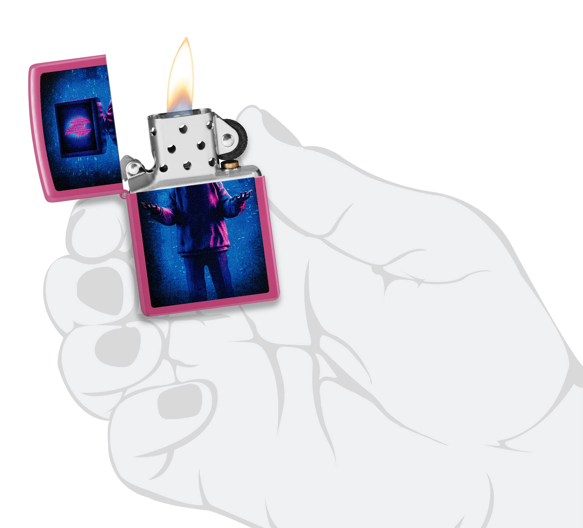 Foto 6 pulgar | Mechero De Bolsillo Zippo Flame Tv Man Design Frequency - Venta Internacional