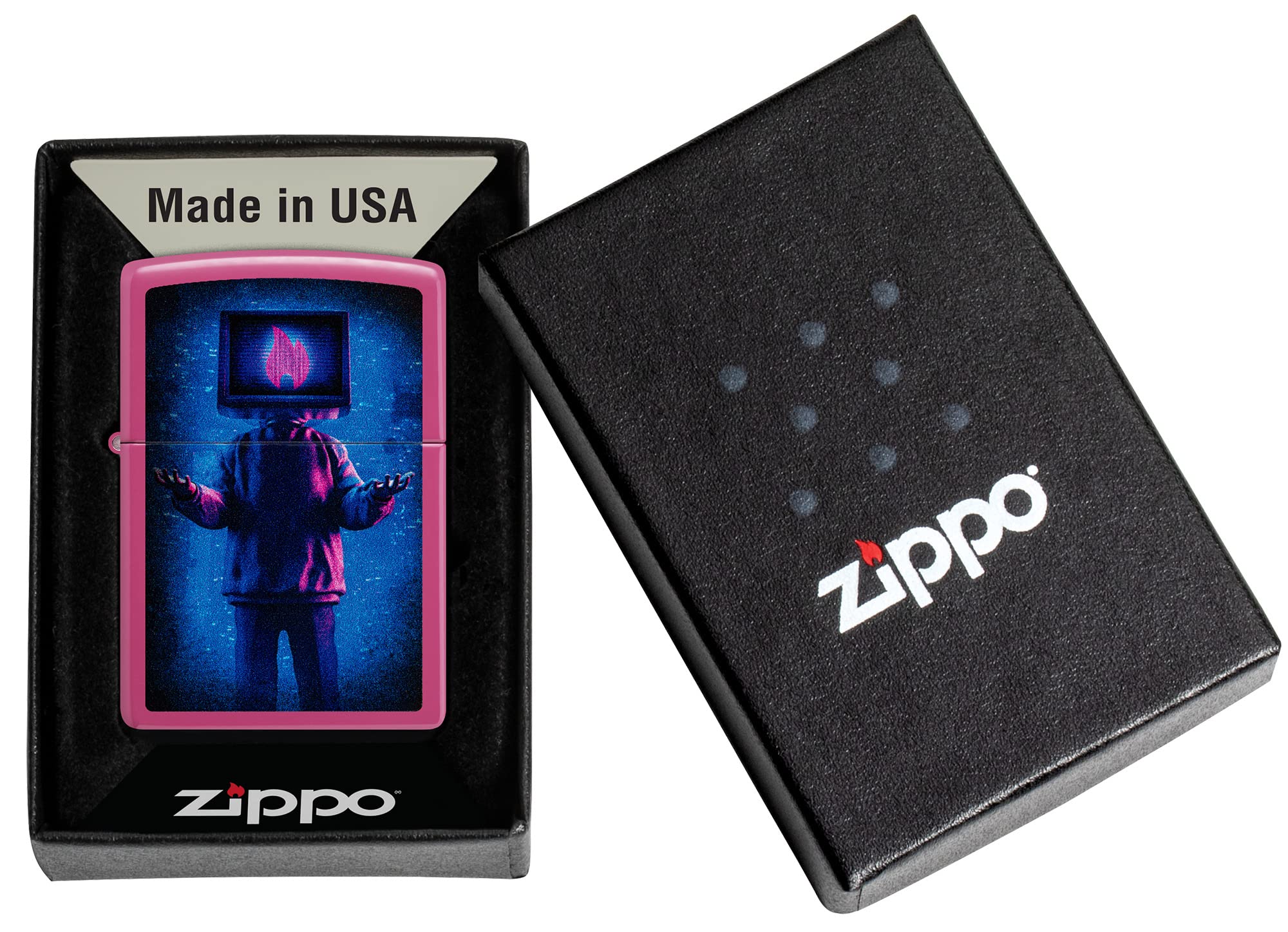 Foto 7 pulgar | Mechero De Bolsillo Zippo Flame Tv Man Design Frequency - Venta Internacional
