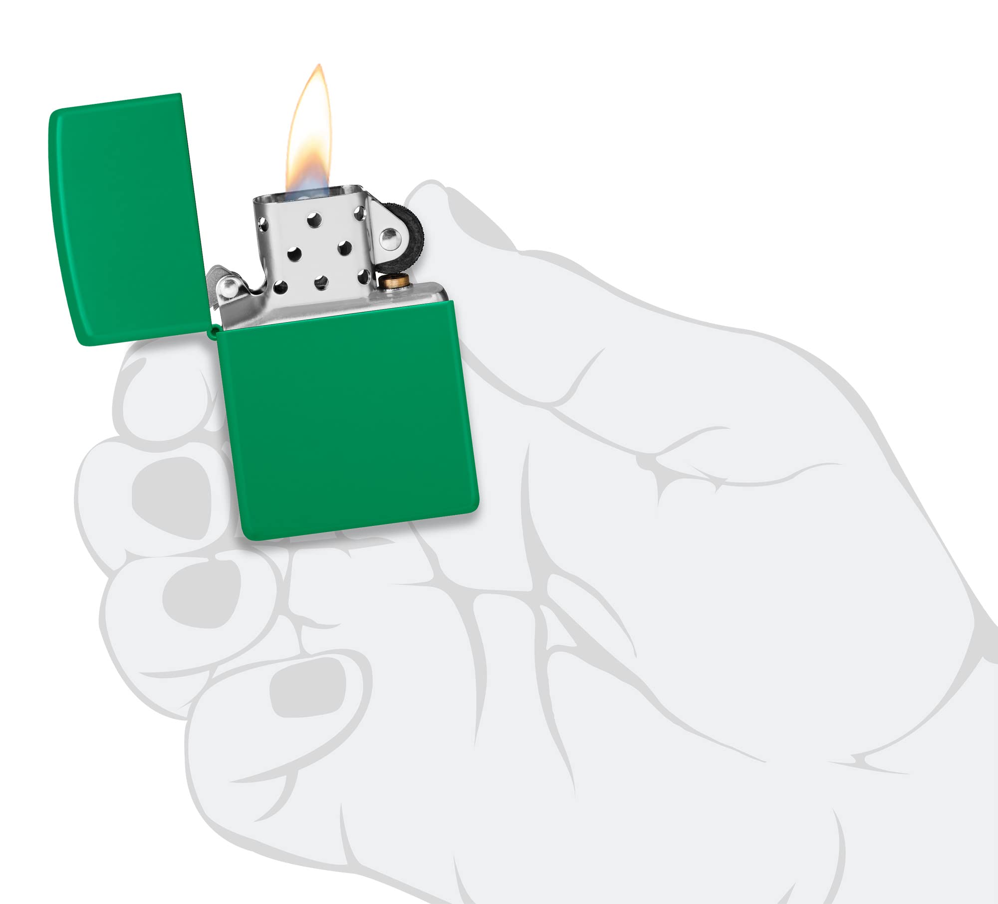 Foto 6 pulgar | Mechero De Bolsillo Zippo Grass Green Matte Classic - Venta Internacional