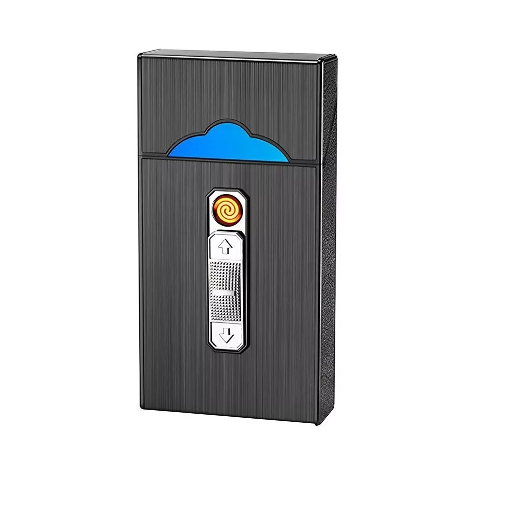 Foto 1 | Cigarrera con Encendedor Electrónico BELUG color Negro USB Arco Plasma 2 en 1