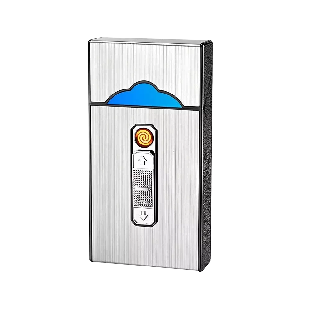 Foto 1 | Cigarrera con Encendedor Belug Electrónico Usb color Plata