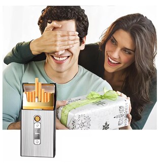 Foto 3 | Cigarrera con Encendedor Belug Electrónico Usb color Plata