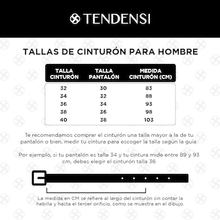 Foto 5 | Cinturón Tendensi T480636 Negro Reversible para Caballero 1 Pieza