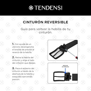 Foto 6 | Cinturón Tendensi T480636 Negro Reversible para Caballero 1 Pieza