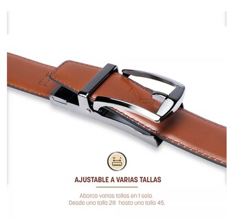 Foto 5 | Cinturón Ajustable Y Reversible 2 Pzs Talla Unitalla Gun Metal