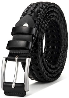 Foto 1 | Cinturón Bulliant De Piel Trenzada Para Hombre Negro (40-44 Cm) - Venta Internacional.