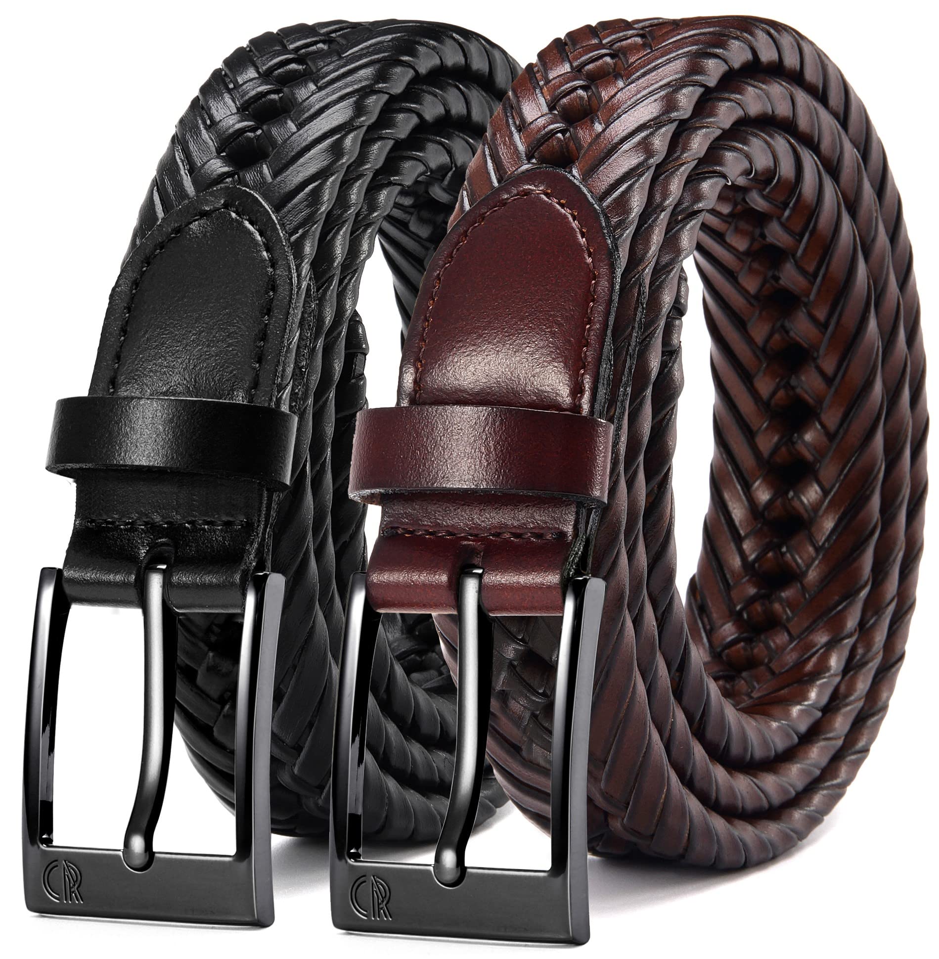 Foto 2 pulgar | Cinturón Trenzado De Piel Chaoren Para Hombre Y Mujer, Paquete De 2 - Venta Internacional.
