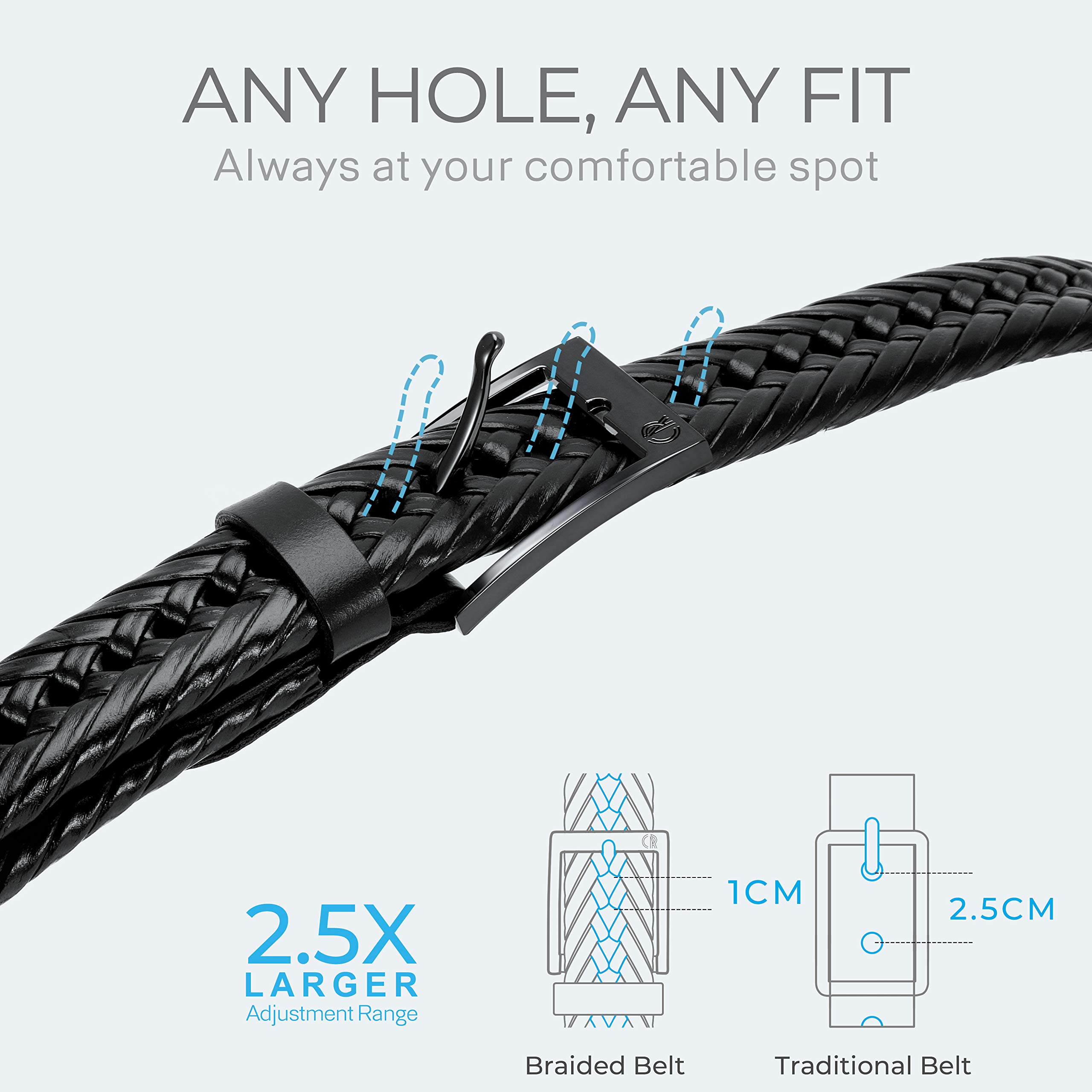 Foto 5 pulgar | Cinturón Trenzado De Piel Chaoren Para Hombre Y Mujer, Paquete De 2 - Venta Internacional.