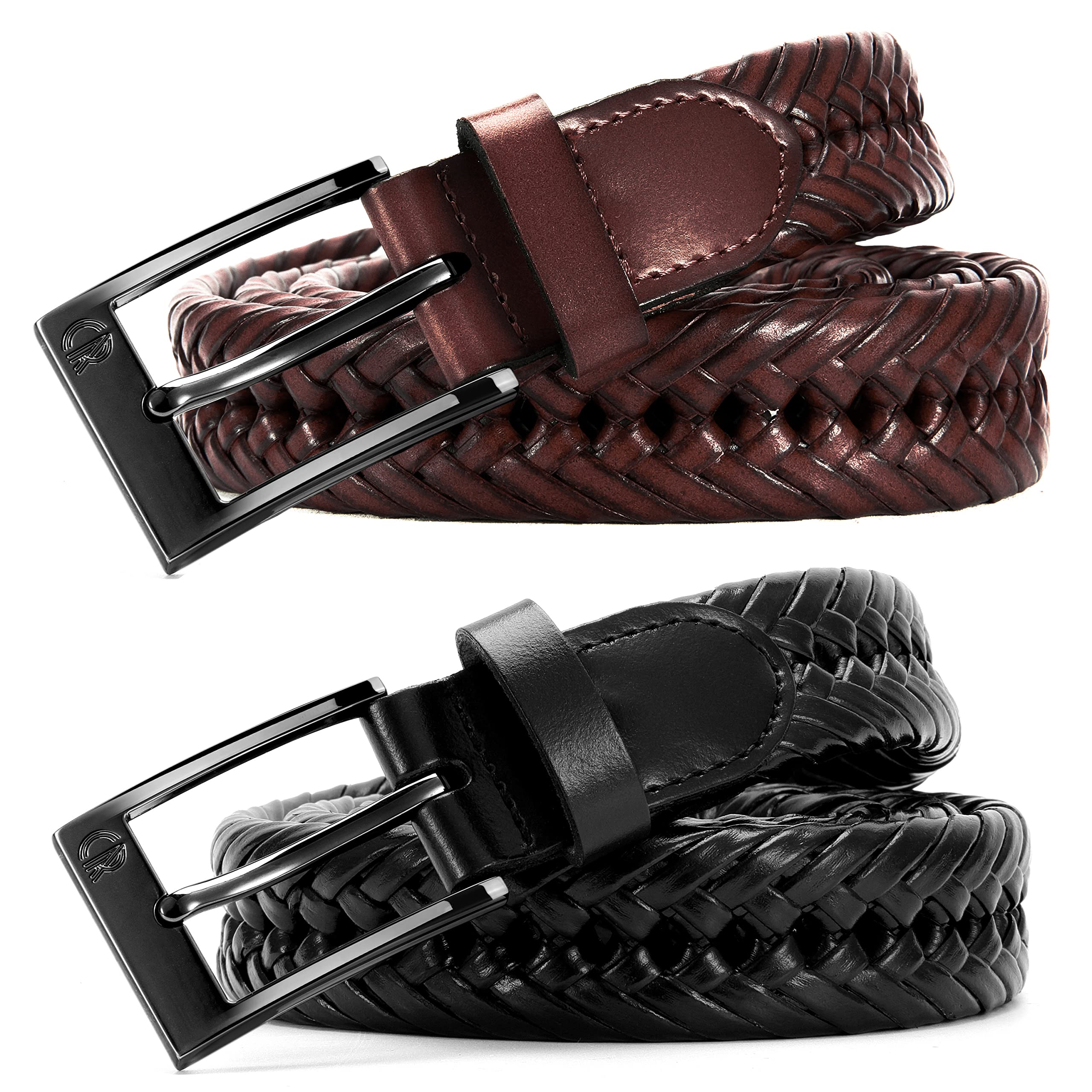 Foto 6 pulgar | Cinturón Trenzado De Piel Chaoren Para Hombre Y Mujer, Paquete De 2 - Venta Internacional.