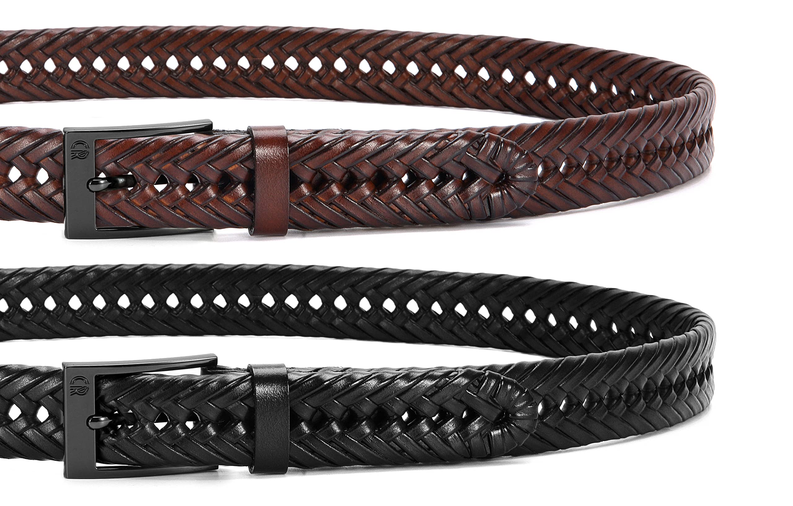 Foto 7 pulgar | Cinturón Trenzado De Piel Chaoren Para Hombre Y Mujer, Paquete De 2 - Venta Internacional.