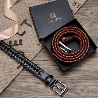Foto 4 | Cinturón de Cuero Trenzado Chaoren Ajustable y Duradero para Hombre - Venta Internacional
