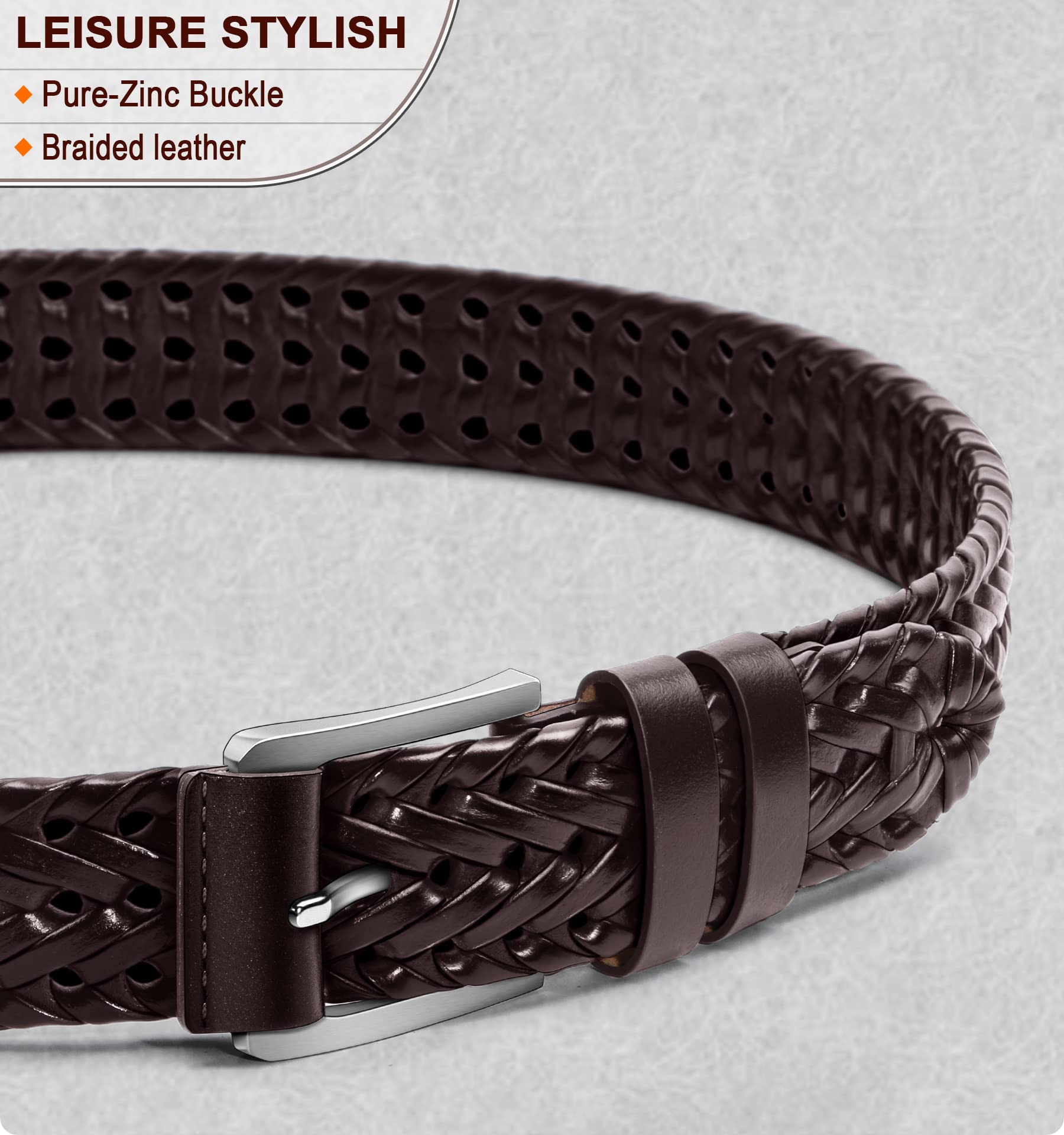 Foto 3 pulgar | Cinturón Bulliant de Piel Trenzada Unisex - Venta Internacional