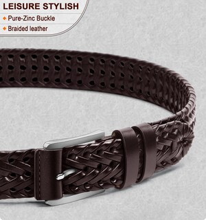 Foto 2 | Cinturón Bulliant de Piel Trenzada Unisex - Venta Internacional