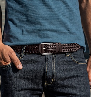 Foto 3 | Cinturón Bulliant de Piel Trenzada Unisex - Venta Internacional