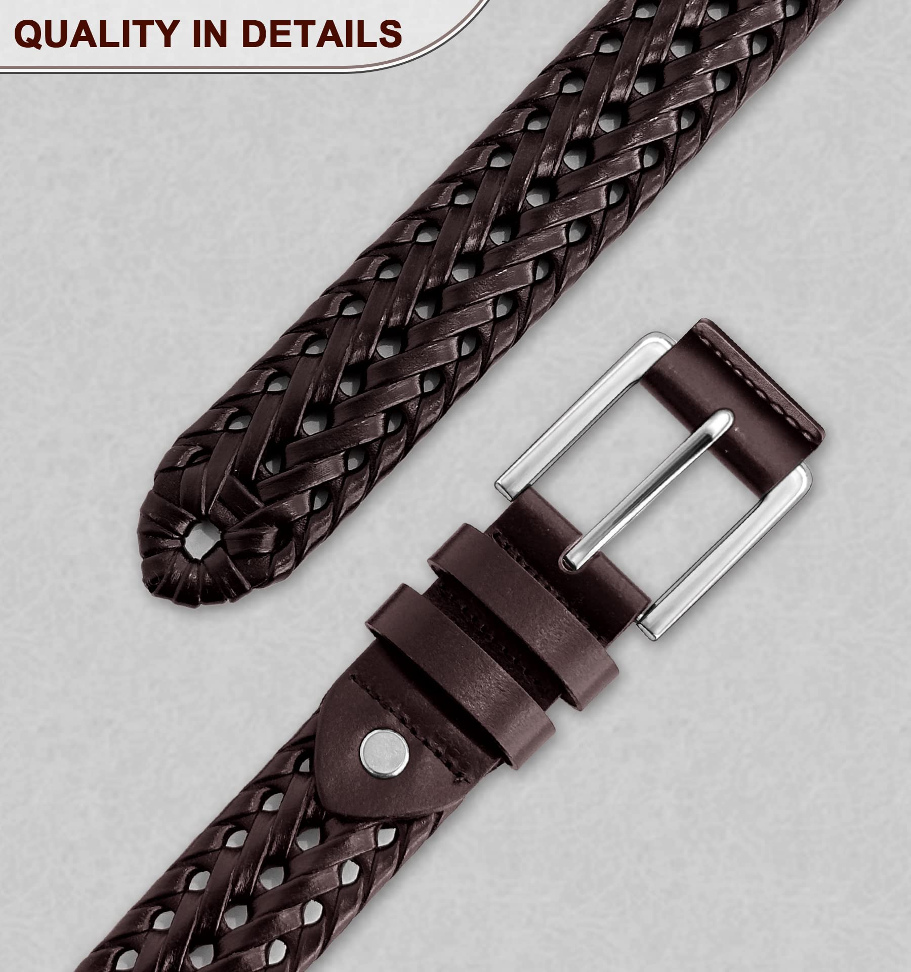 Foto 8 pulgar | Cinturón Bulliant de Piel Trenzada Unisex - Venta Internacional