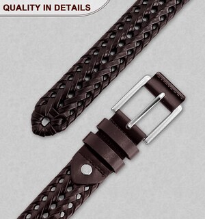 Foto 7 | Cinturón Bulliant de Piel Trenzada Unisex - Venta Internacional