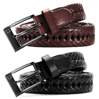 Foto 5 | Cinturón de Piel Trenzada Chaoren Set de 2 Unidades para Hombre - Venta Internacional