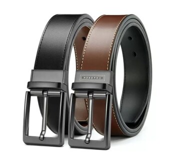 Foto 1 | Cinturón Reversible Casual de Cuero con Hebilla para Hombre 105 cm