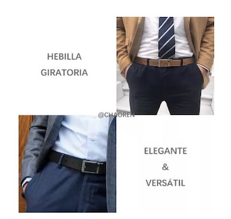 Foto 3 | Cinturón Reversible Casual de Cuero con Hebilla para Hombre 105 cm