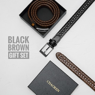 Foto 2 | Paquete de 2 cinturones de Piel Trenzada CHAOREN 3 cm de Ancho para Hombre - Venta Internacional