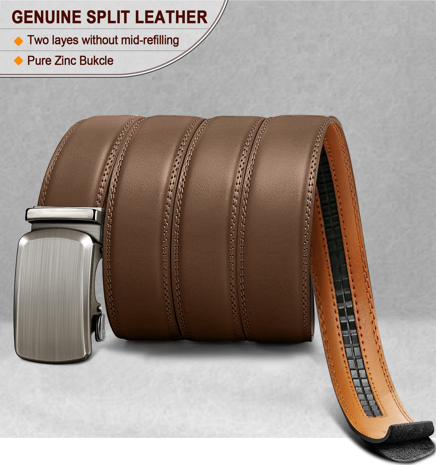 Foto 4 pulgar | Cinturón Bulliant Slide Ratchet Tawny De Piel Auténtica Para Hombre - Venta Internacional.