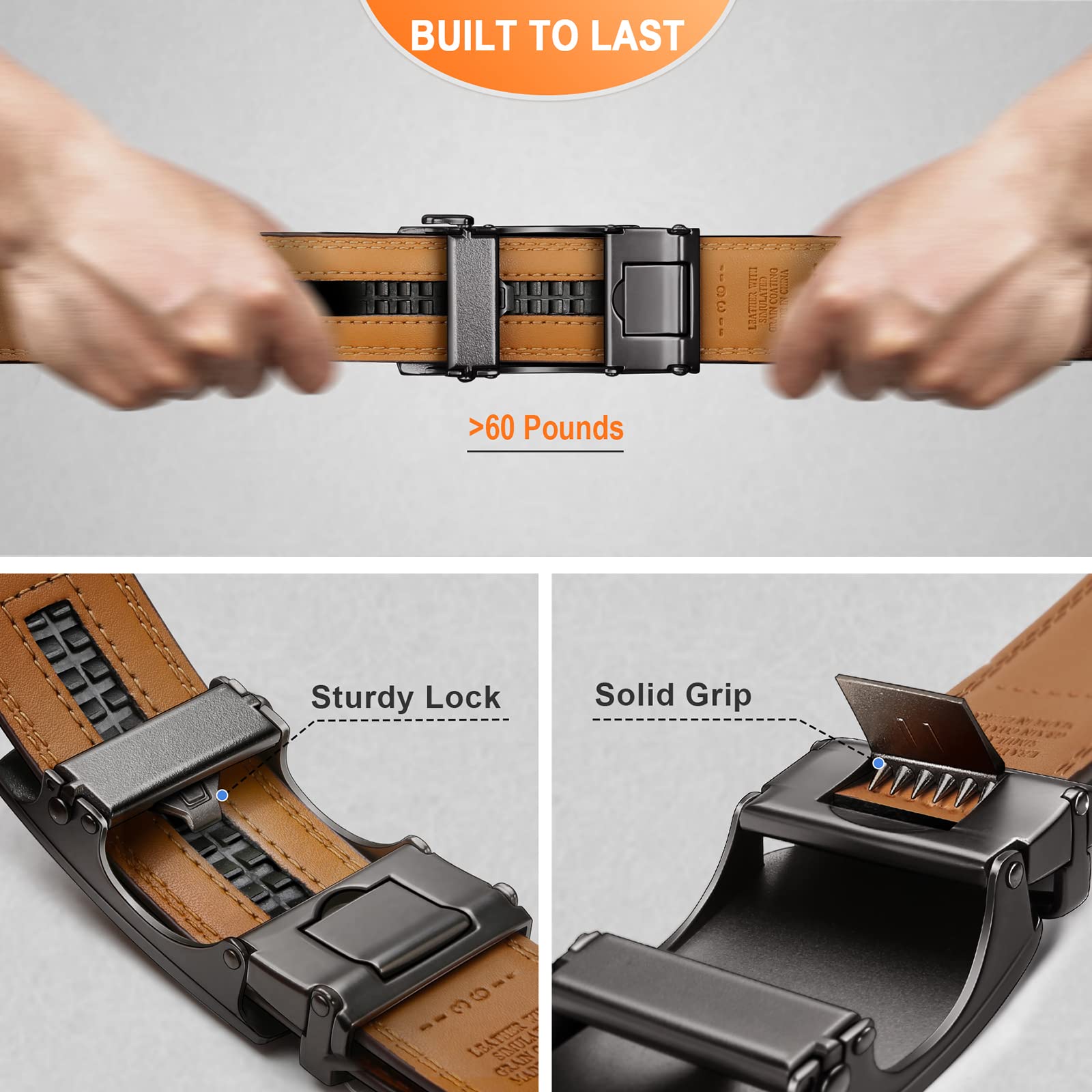 Foto 7 pulgar | Camisa De Vestir Belt Bulliant Para Hombre, Estilo Slide, Con Trinquete, Color Negro - Venta Internacional.