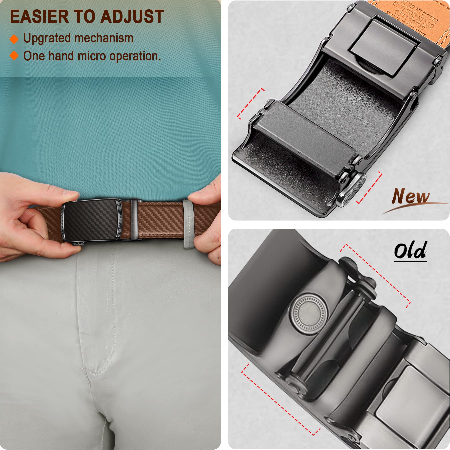 Foto 6 pulgar | Cinturón Bulliant Slide Con Trinquete Para Hombre, Color Rojizo, Cintura De 71 A 86 Cm - Venta Internacional.