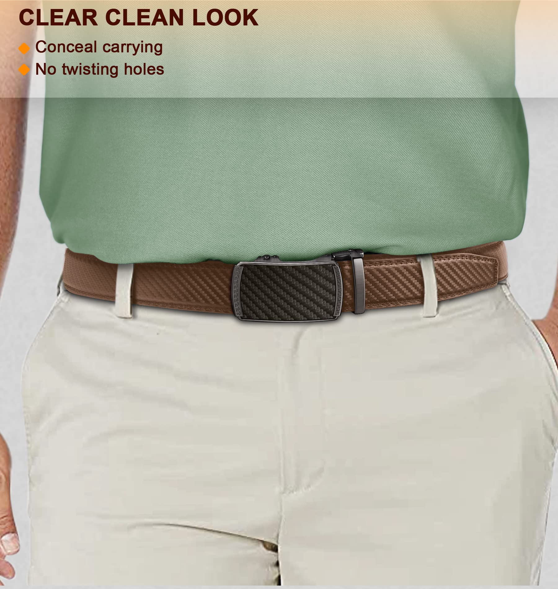 Foto 7 | Cinturón Bulliant Slide Con Trinquete Para Hombre, Color Rojizo, Cintura De 71 A 86 Cm - Venta Internacional.