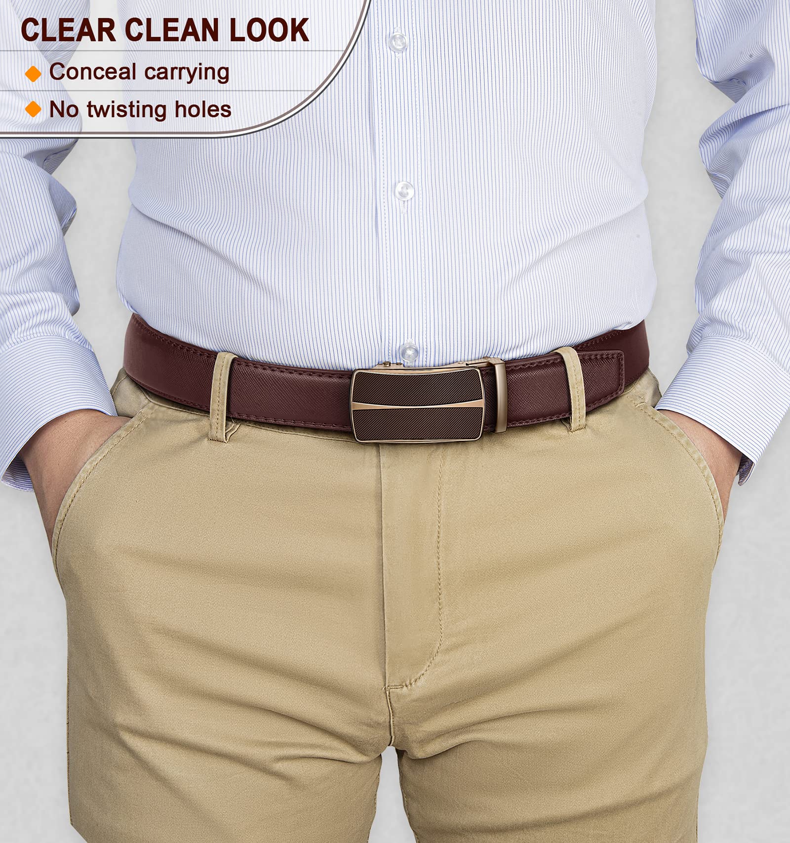 Foto 7 | Cinturón Bulliant Slide Trinquete Para Hombre, Vestido, Pantalón, Camisa Oxford - Venta Internacional.