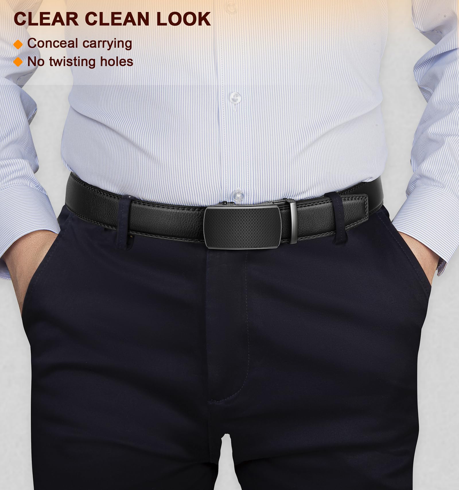 Foto 5 pulgar | Cinturón Bulliant Slide Trinquete Para Hombre, Vestido, Pantalón, Camisa Oxford - Venta Internacional.