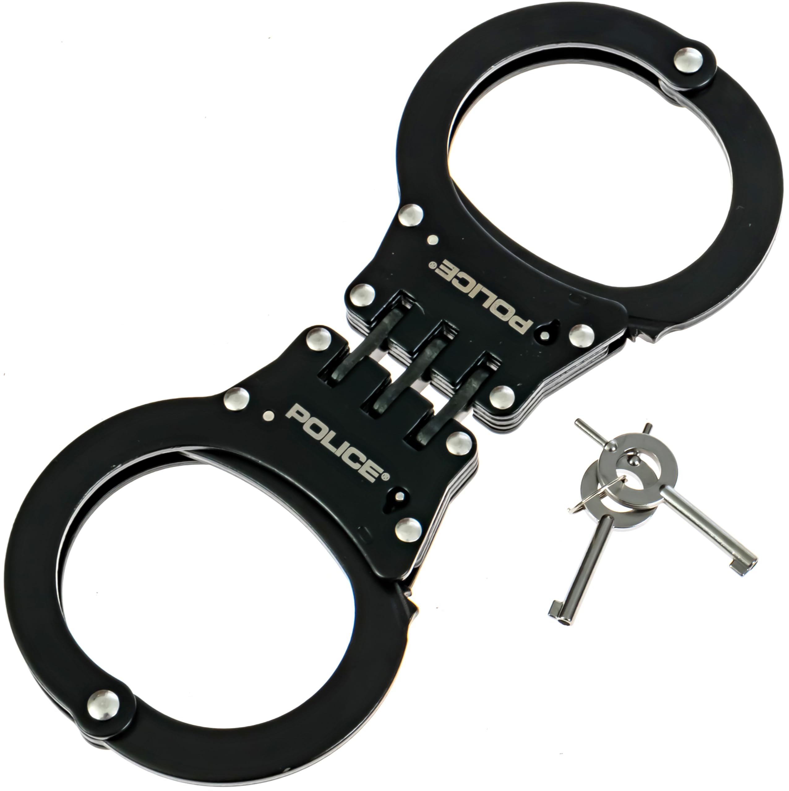 Handcuffs Police, Resistentes, Con Bisagras De Doble Cierre, Acero Negro - Venta Internacional.