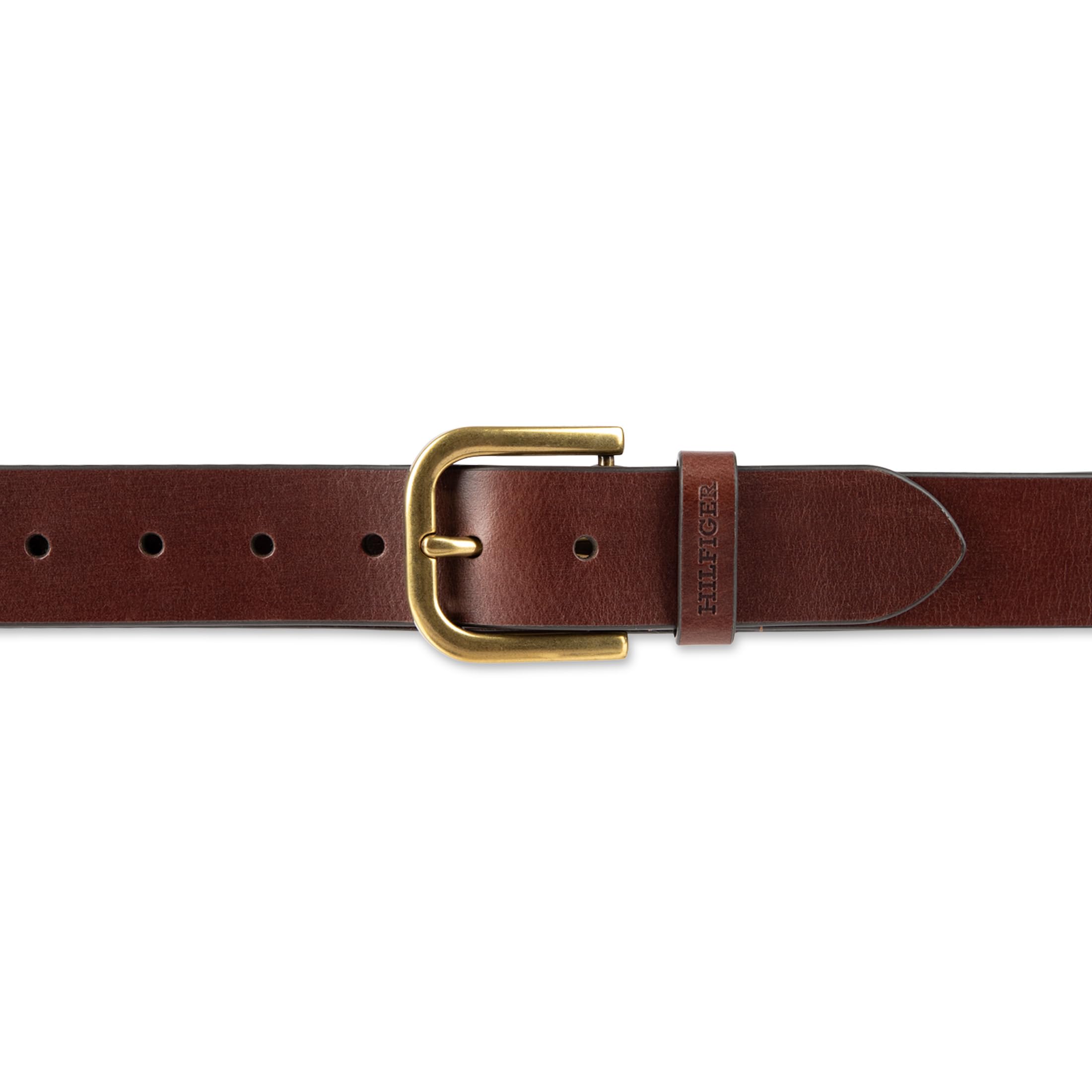 Foto 5 pulgar | Cinturón Tommy Hilfiger Raw Edge Jean Leather Para Hombre - Marrón - Venta Internacional.