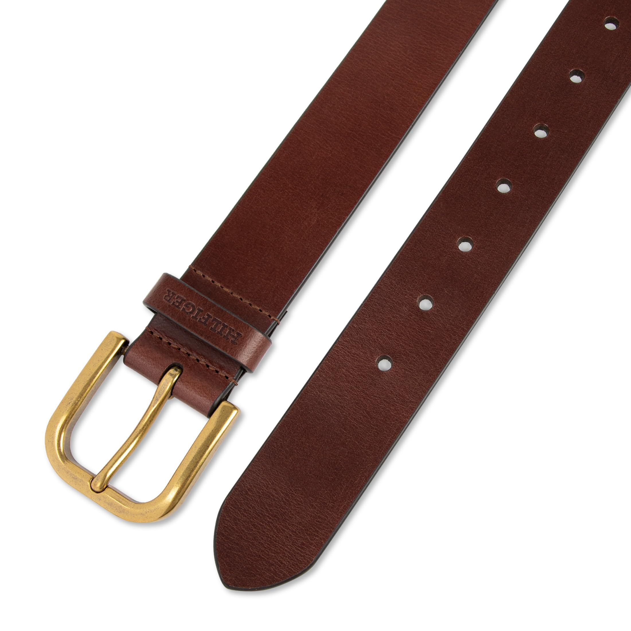 Foto 6 pulgar | Cinturón Tommy Hilfiger Raw Edge Jean Leather Para Hombre - Marrón - Venta Internacional.