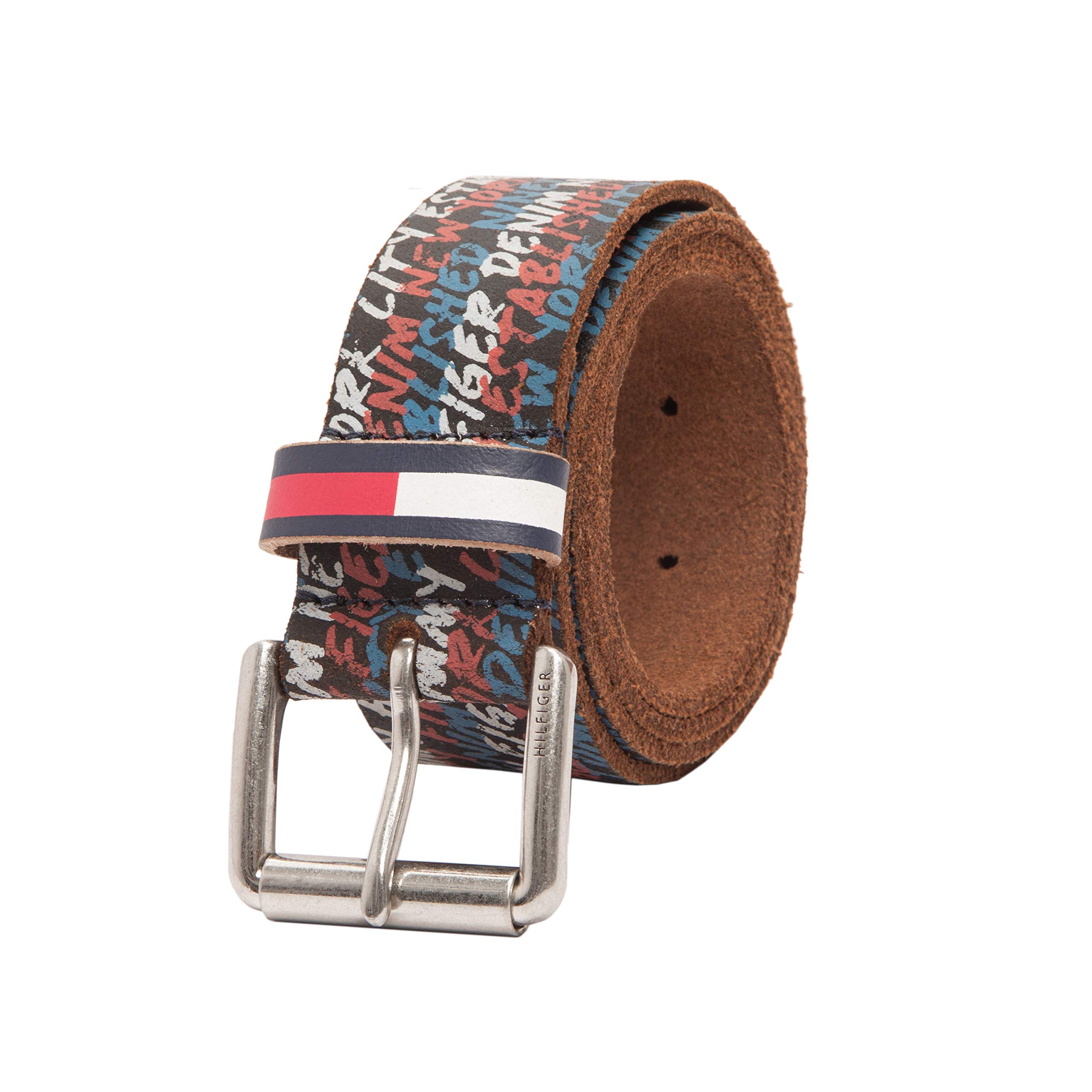 Cinturón Vaquero Casual Tommy Hilfiger Azul Marino/rojo Para Hombre - Venta Internacional.