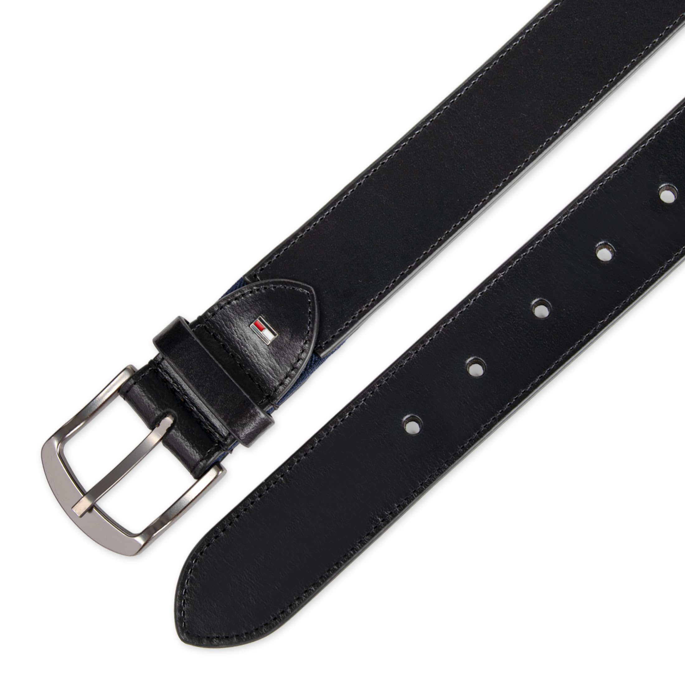 Foto 6 pulgar | Cinturón Tommy Hilfiger De Piel Negra Con Lengüeta Elástica - Venta Internacional.