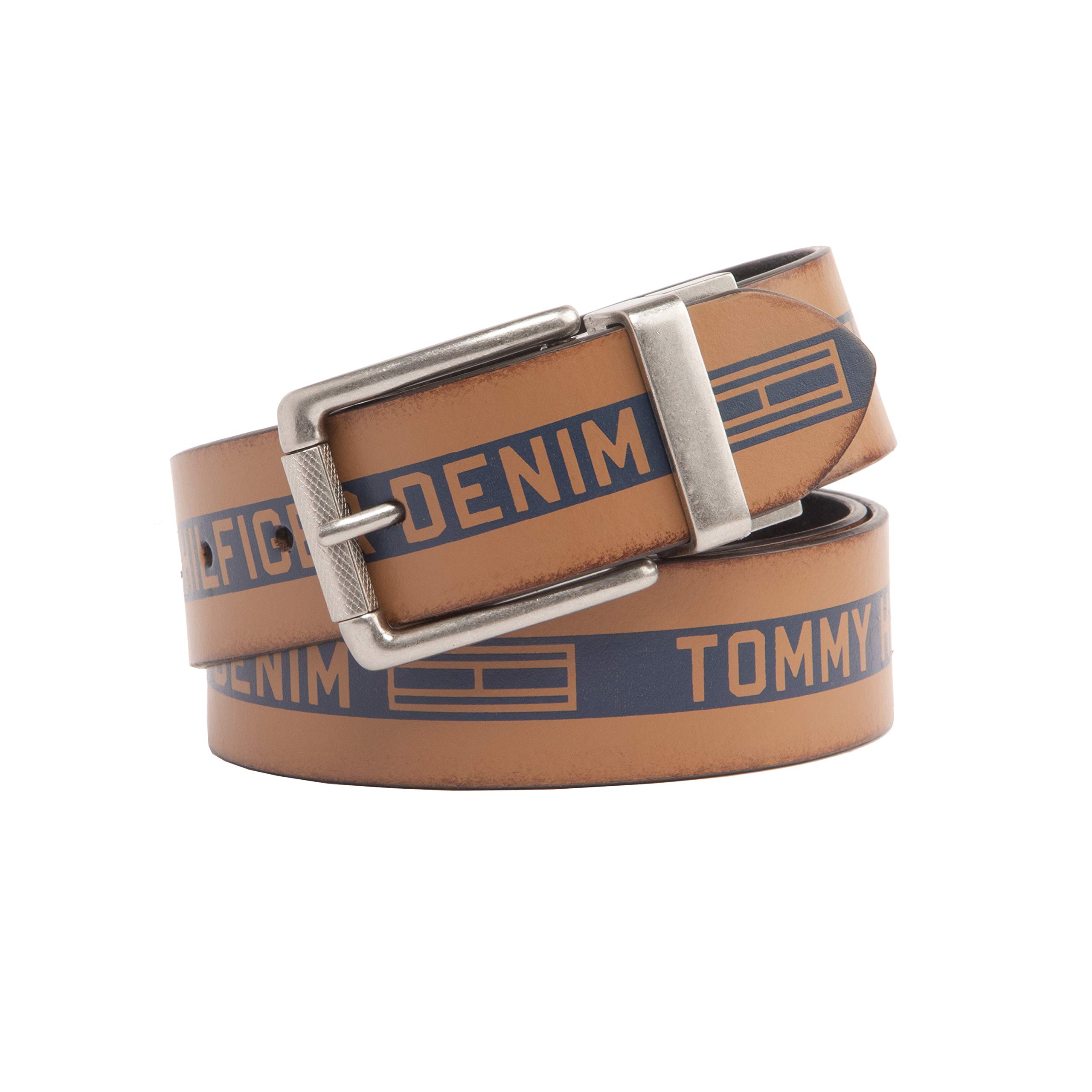 Foto 3 pulgar | Cinturón Tommy Hilfiger Reversible Para Hombre Bronceado/azul Marino Talla S - Venta Internacional.
