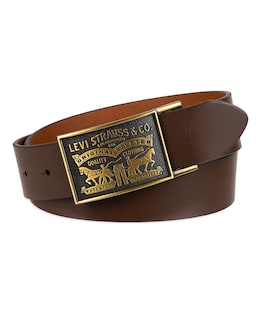 Foto 2 | Cinturón De Piel Levi's Plaque Hebilla Marrón Para Hombre Talla M - Venta Internacional.