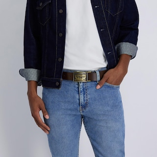 Foto 6 | Cinturón De Piel Levi's Plaque Hebilla Marrón Para Hombre Talla M - Venta Internacional.