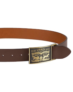 Foto 3 | Cinturón De Piel Levi's Para Hombre Con Hebilla Tipo Placa, Color Marrón, Talla L - Venta Internacional.