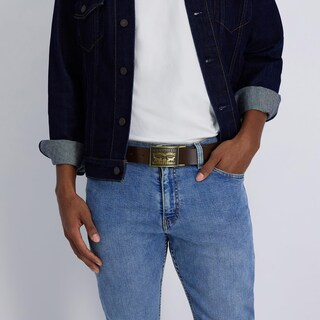 Foto 6 | Cinturón De Piel Levi's Para Hombre Con Hebilla Tipo Placa, Color Marrón, Talla L - Venta Internacional.