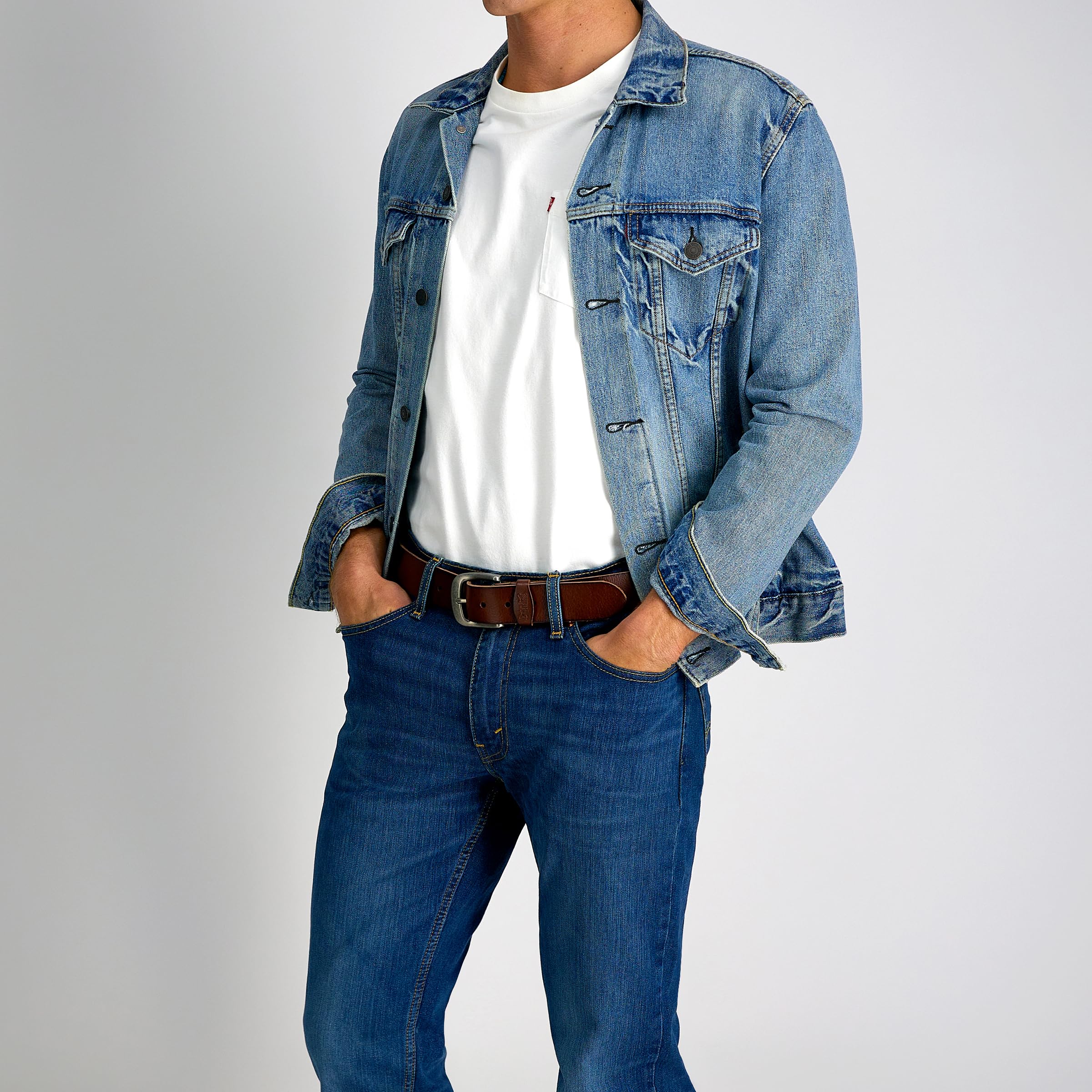 Foto 6 pulgar | Cinturón Levi's Casual De Piel Bronceada Para Hombre, Talla M - Venta Internacional.