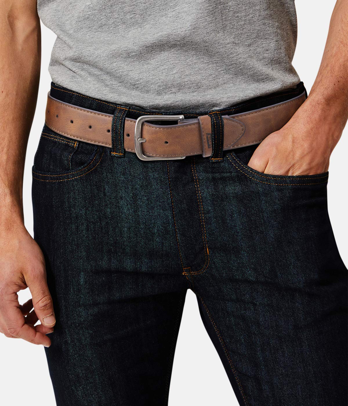 Foto 6 pulgar | Cinturón Levi's De Piel Casual, Minimalista, Bronceado, Para Hombre, Talla M - Venta Internacional.