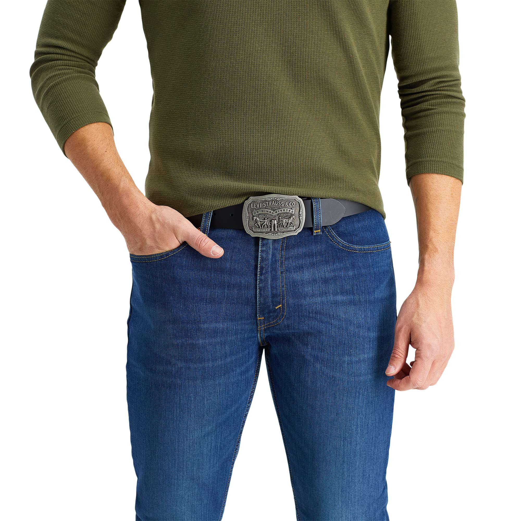 Foto 7 pulgar | Cinturón Levi's de Piel Envejecida con Hebilla para Hombre Talla 36 - Venta Internacional