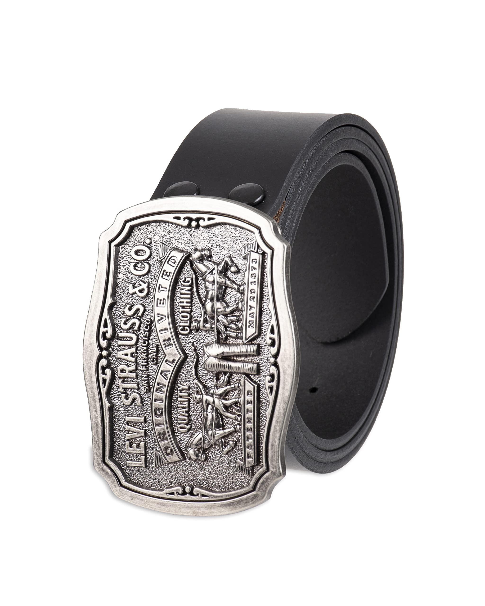Foto 2 pulgar | Cinturón Levi's Piel Envejecida para Hombre Hebilla Negra Talla 38 - Venta Internacional