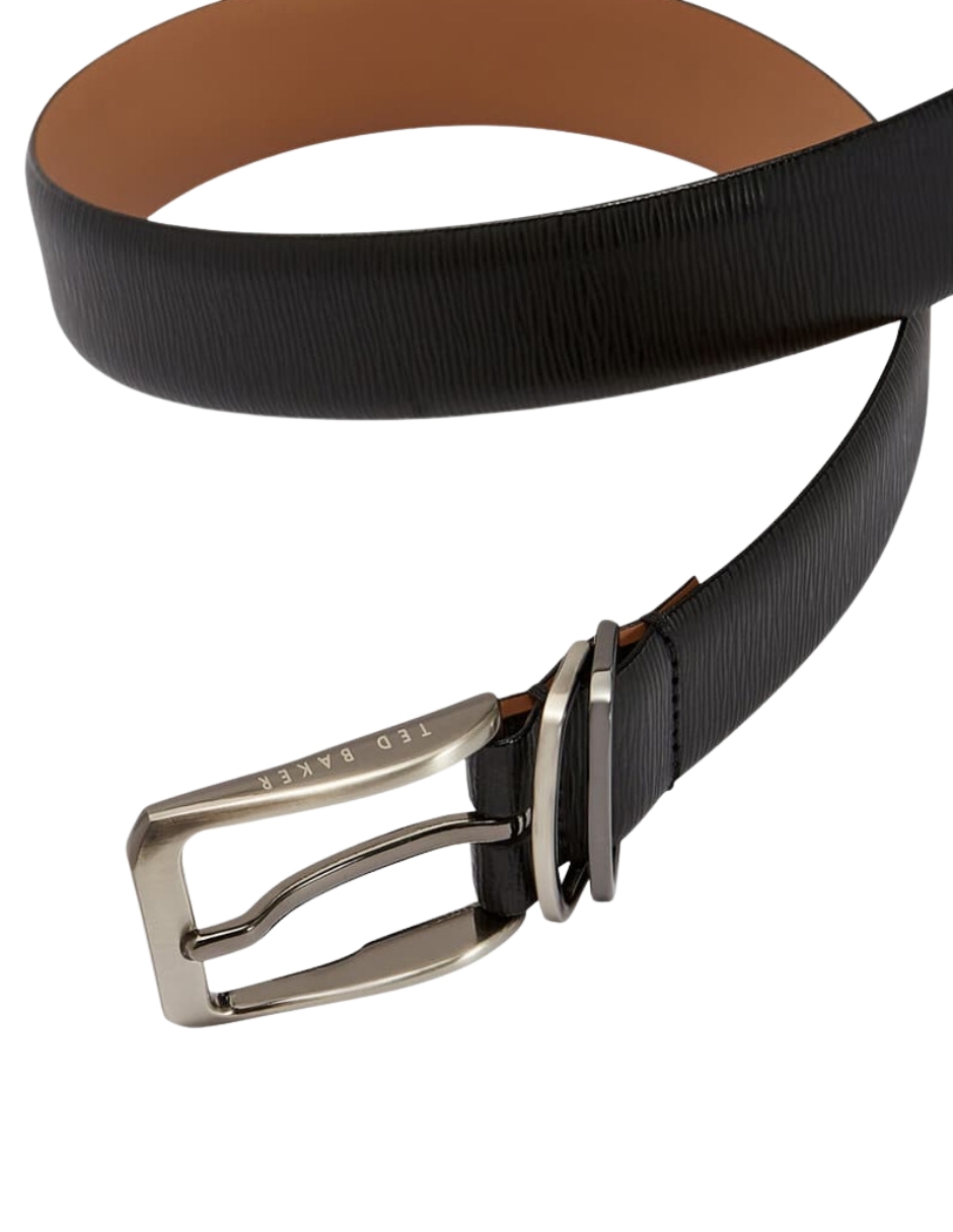 Foto 2 | Cinturón De Piel Ted Baker Acabado Madera Veteada Color Negro 76 Cm