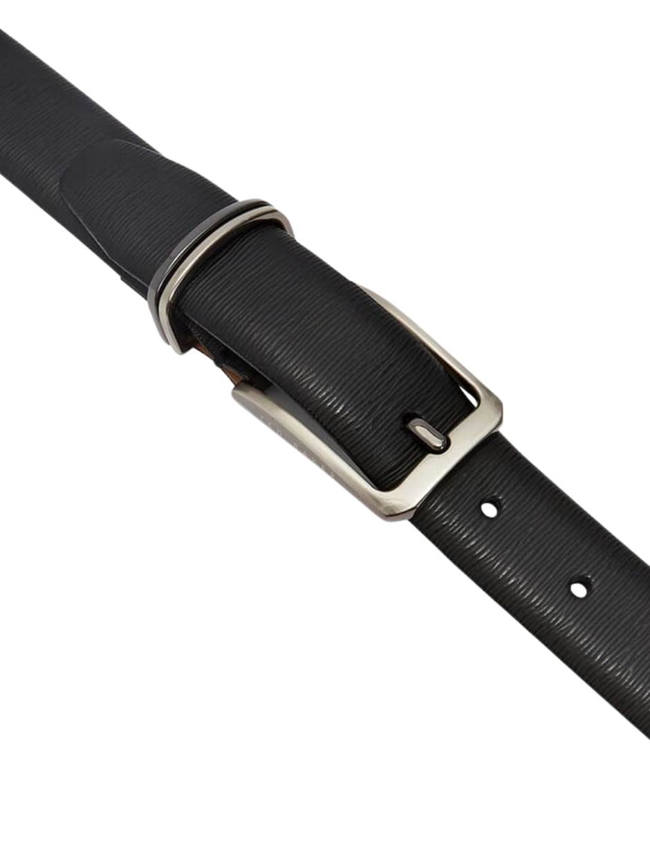 Foto 4 pulgar | Cinturón De Piel Ted Baker Acabado Madera Veteada Color Negro 76 Cm