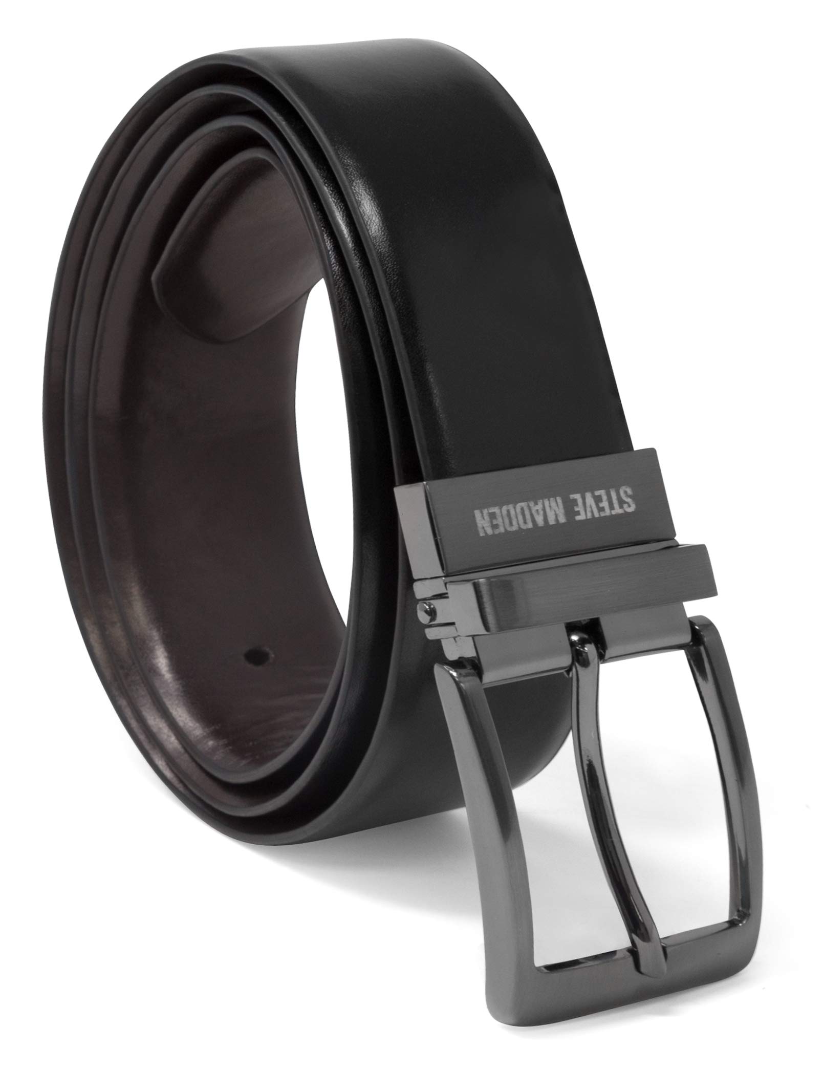Foto 2 pulgar | Cinturón Steve Madden - Vestido Casual De Piel Para Hombre, Color Negro/marrón - Venta Internacional.