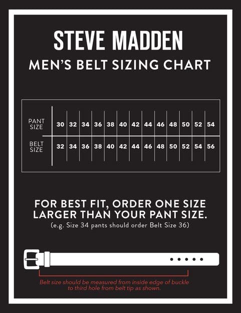 Foto 6 pulgar | Cinturón Steve Madden - Vestido Casual De Piel Para Hombre, Color Negro/marrón - Venta Internacional.
